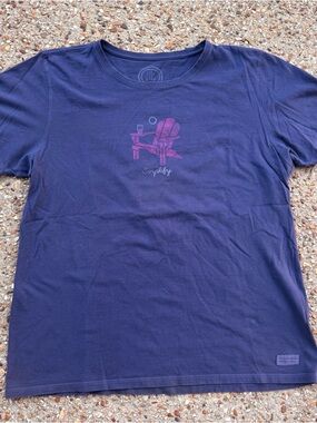 Life is Good Simplify Adirondack Chair Drink Blue T-shirt Size XL
